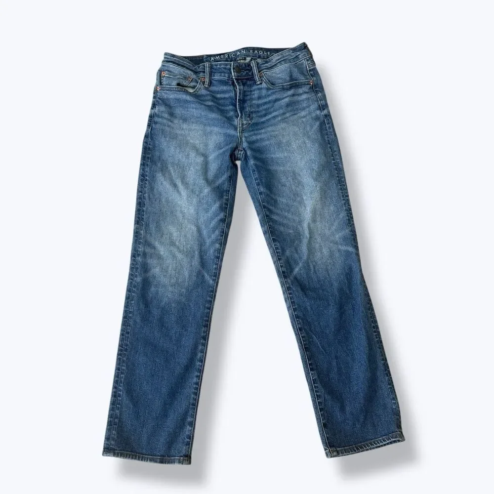 American Eagle Mens Original Straight Jeans Air Flex 29x29 Stretch Medium Wash - Picture 1 of 7